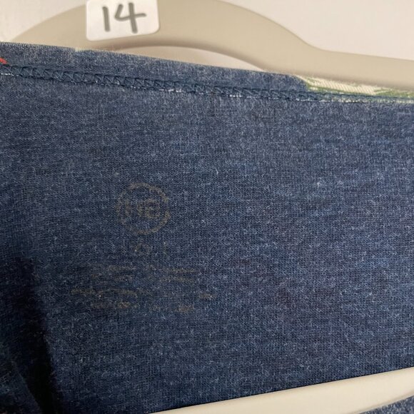 HB Mens Navy Blue Crew Neck Short Sleeve Leaf Print T-Shirt Size 3XLT Lot Of 2 - Picture 9 of 16